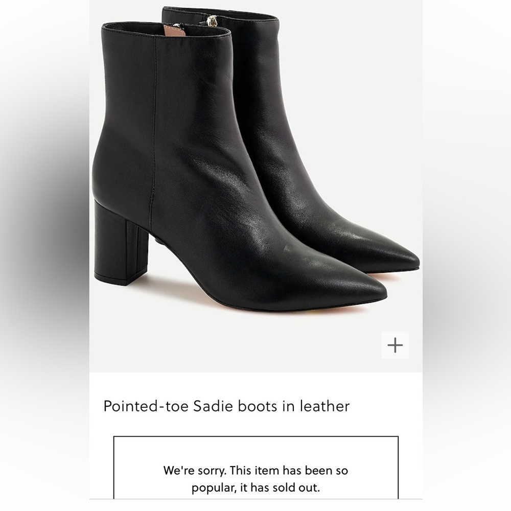 JCREW Pointed-toe Sadie boots in leather